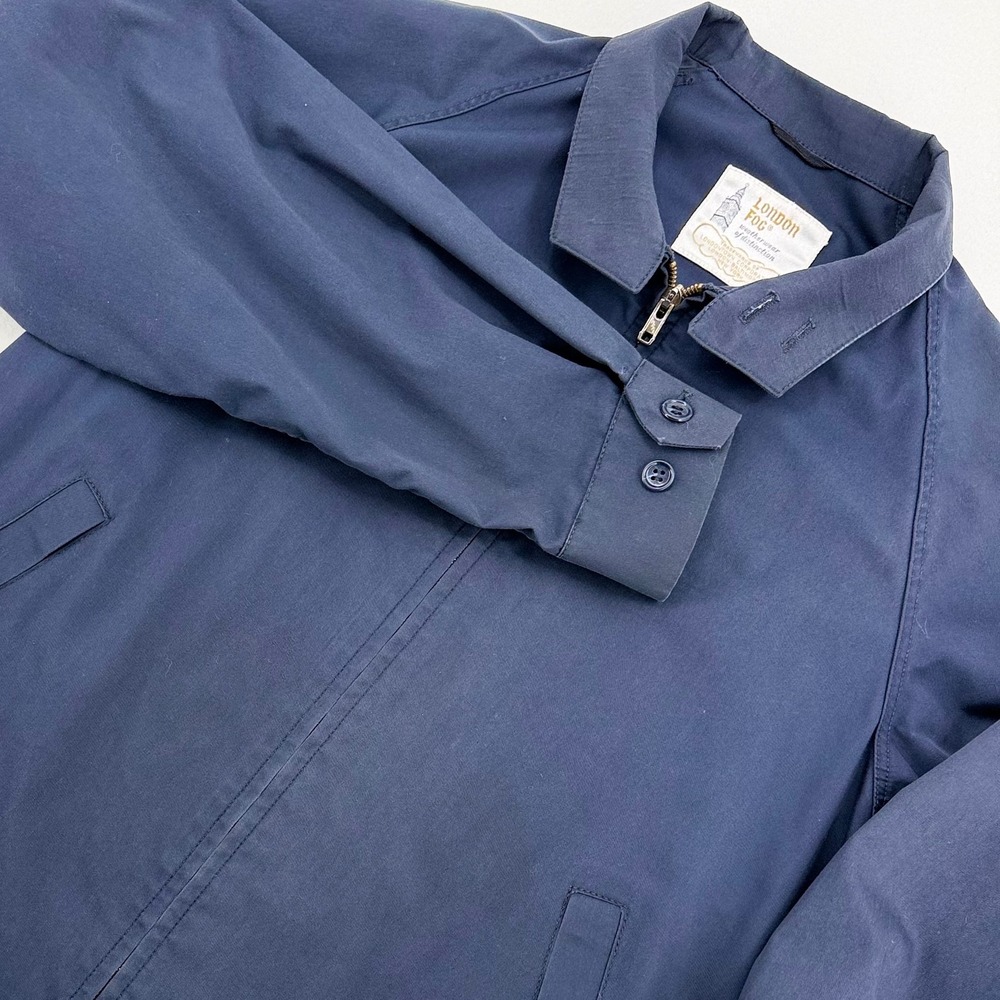 London Fog Harrington Jacket Mens 40R Navy Blue Vintage 60s 70s Excellent